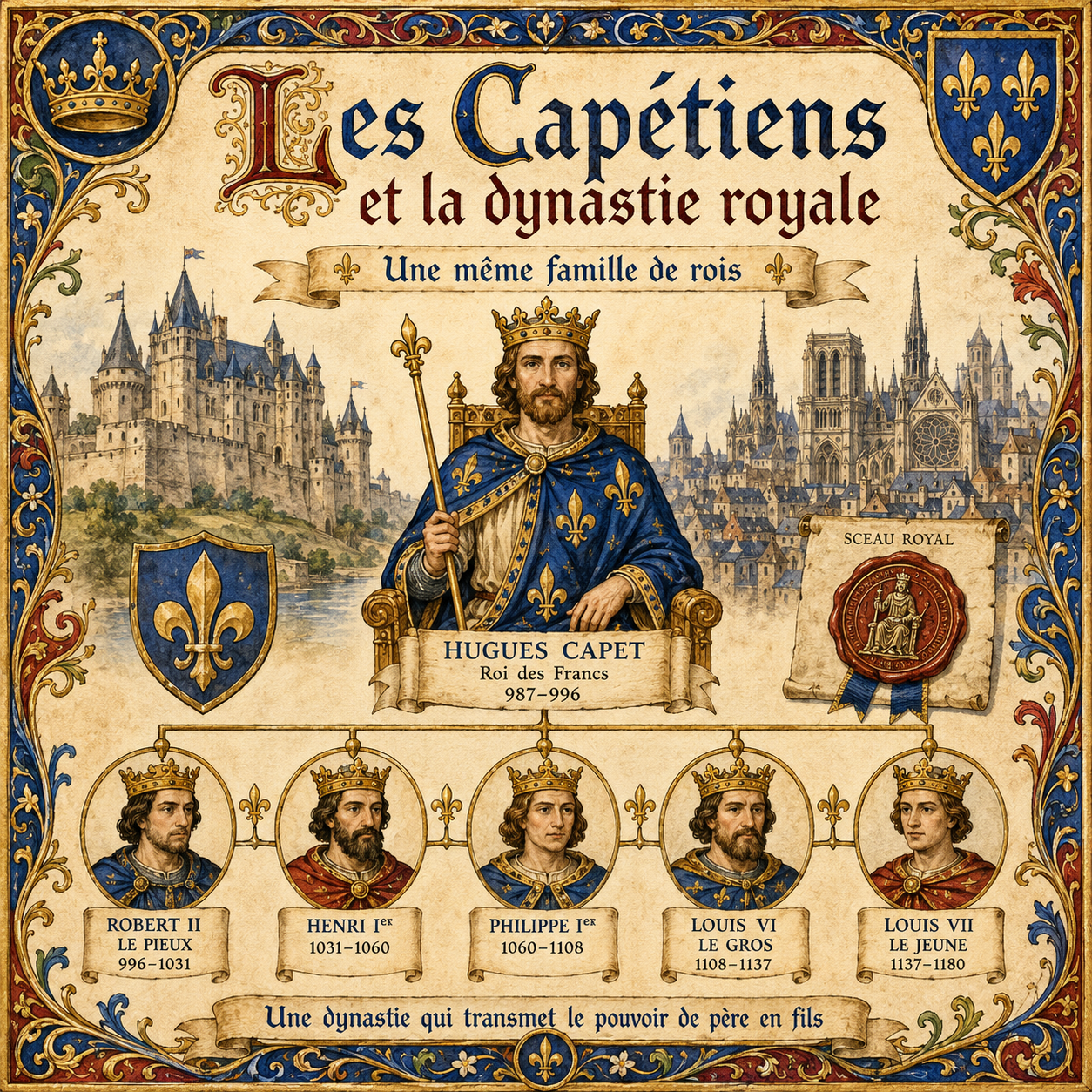 Frise de la dynastie capétienne