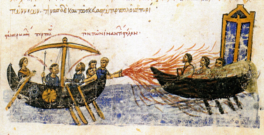Représentation du feu grégeois