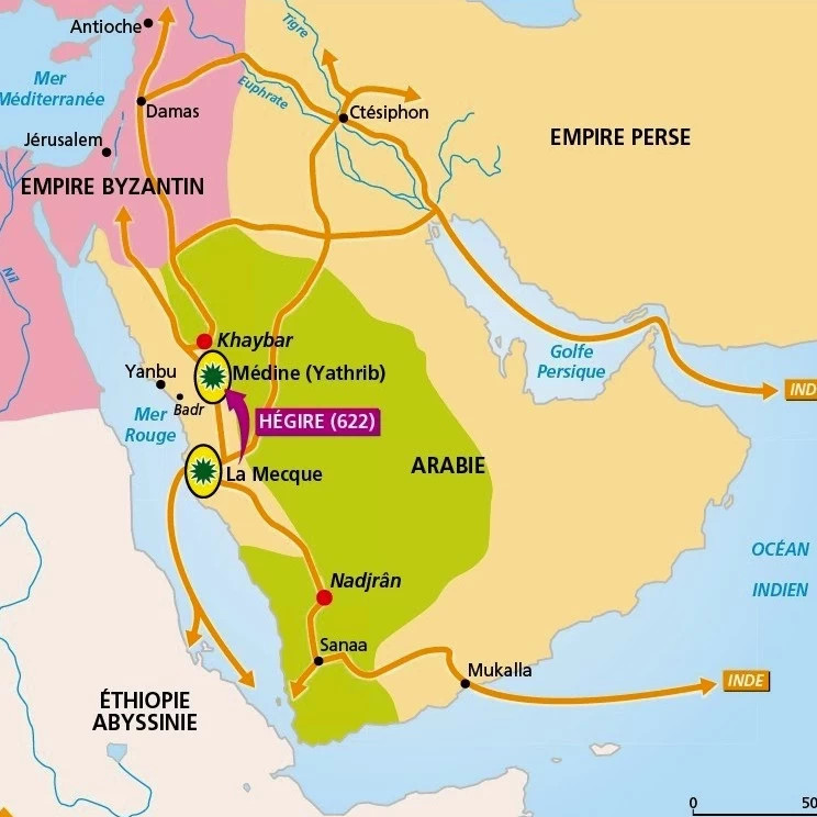 Caravane de pèlerins, miniature du XIIIe siècle