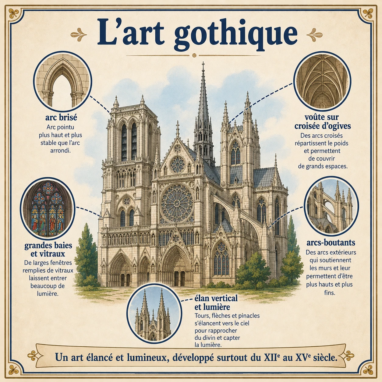 Coupe d’une église gothique