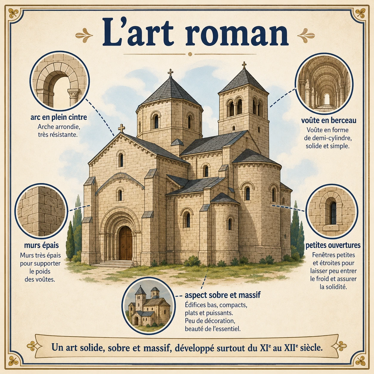 Coupe d’une église romane
