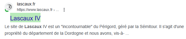Exemple de lien de recherche vers Lascaux